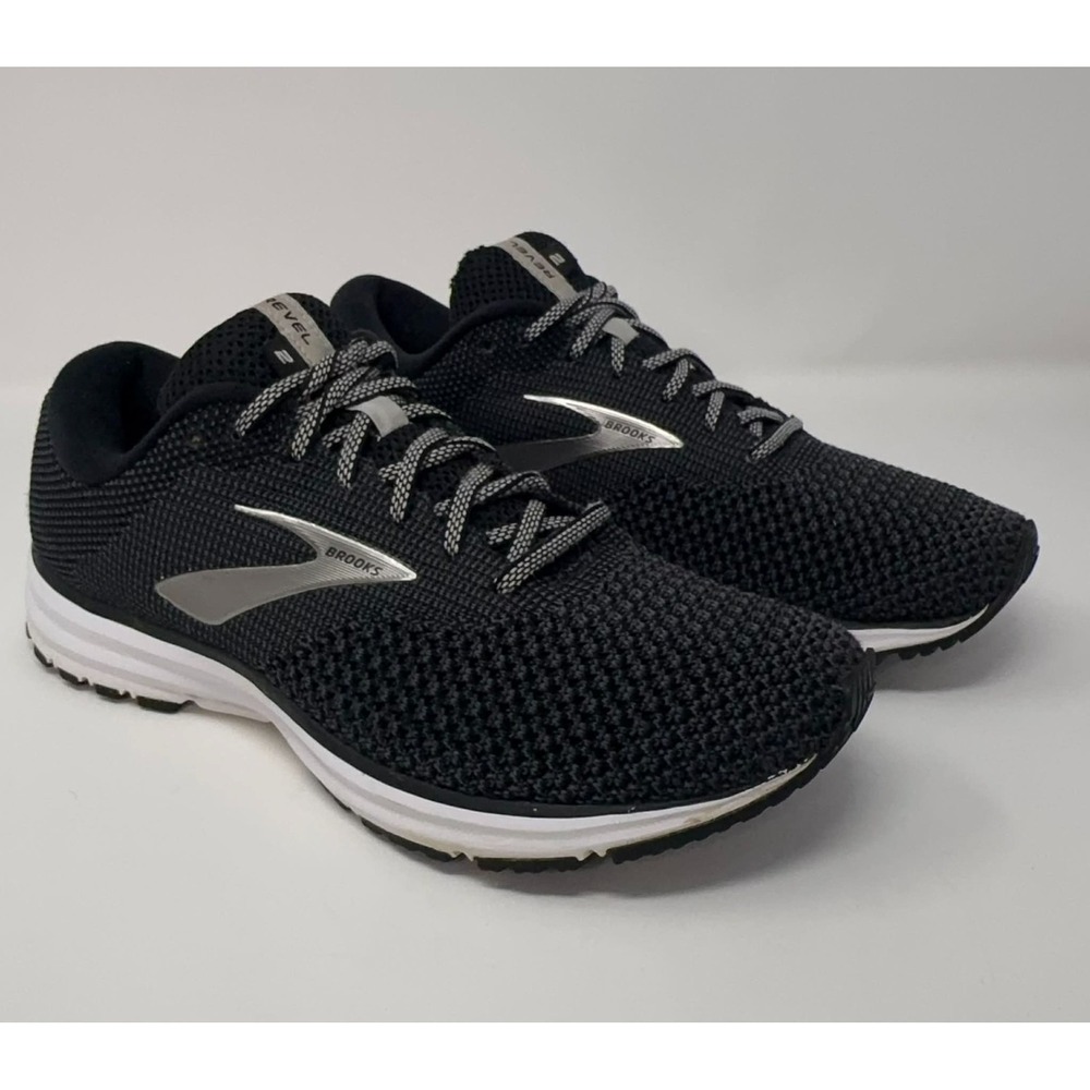 BROOKS‎ Revel 2 Running Shoes Men's Size 9 Black Grey Road Running Athletic Gym